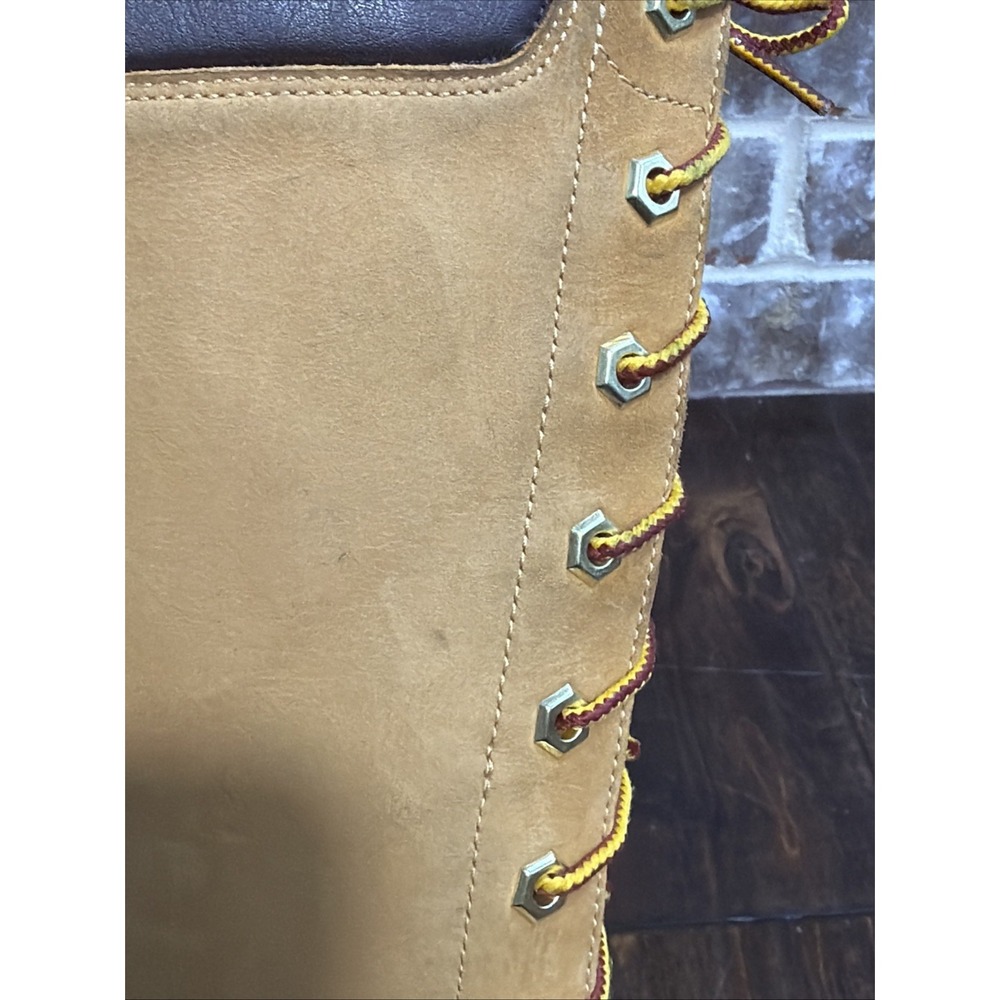 Timberland Women's Tall Lace Up Boots Wheat Tan Leather Size 8.5 - Picture 12 of 16